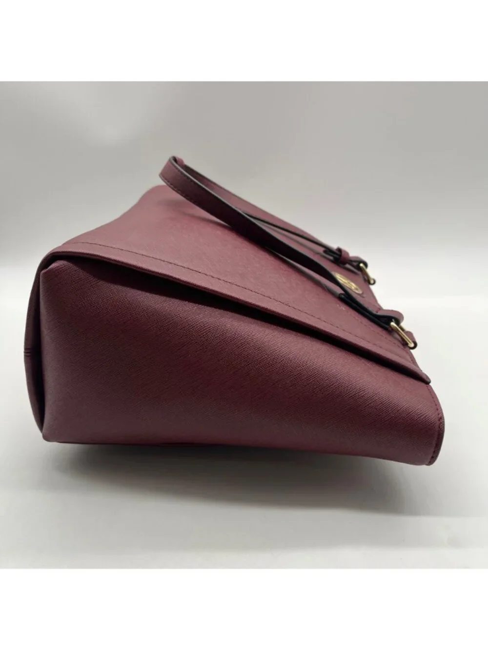 Vera New York Burgundy Saffiano Faux Leather Tote Bag